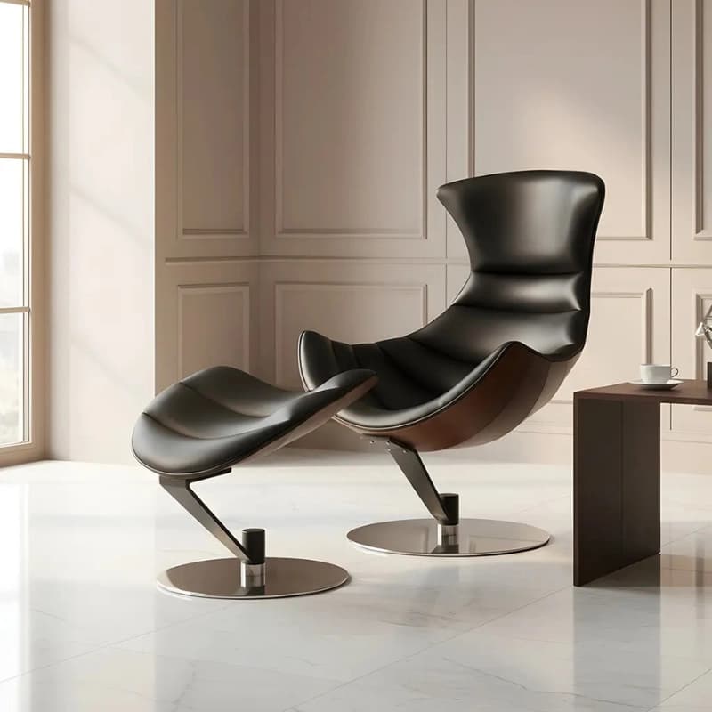 Bentley Black Crescent Swivel Chair