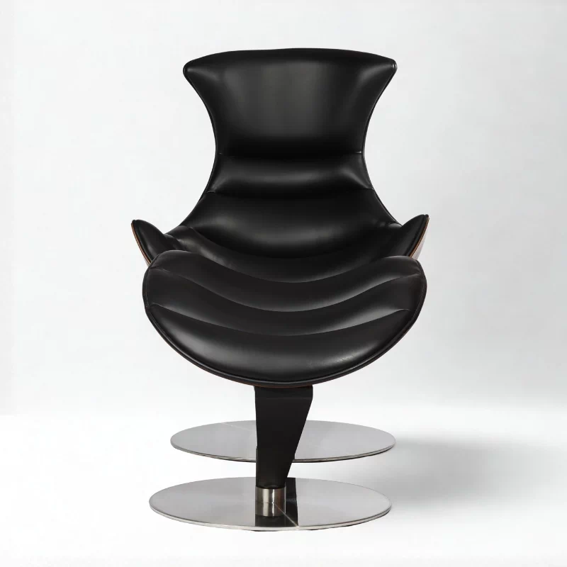 Bentley Black Crescent Swivel Chair