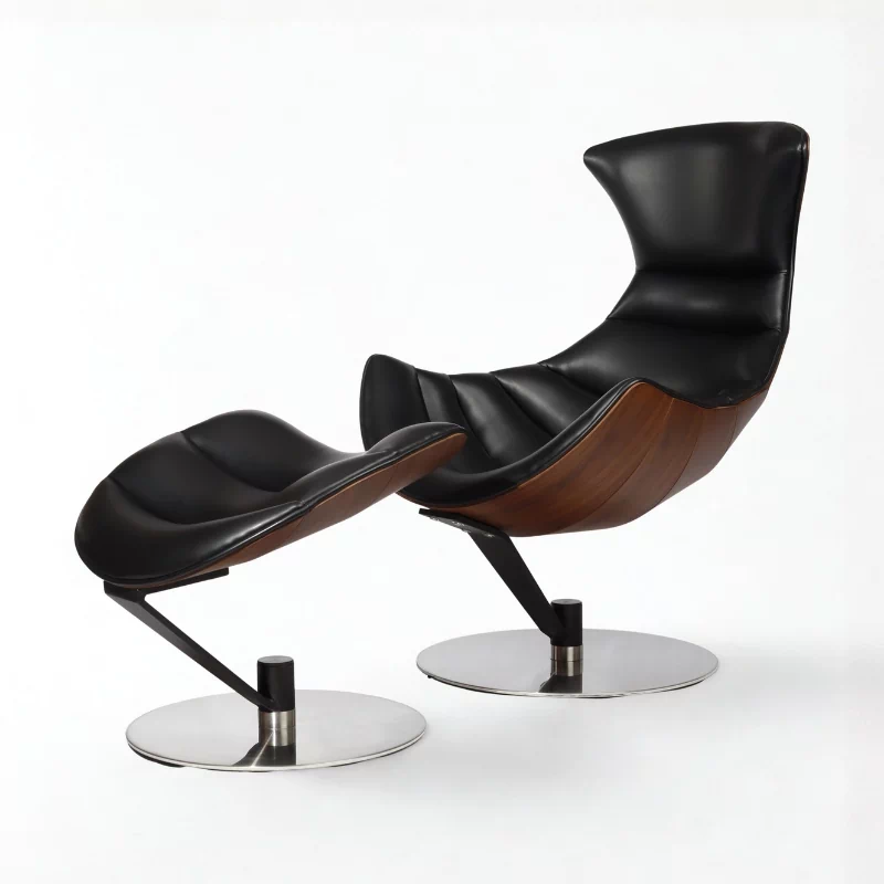 Bentley Black Crescent Swivel Chair