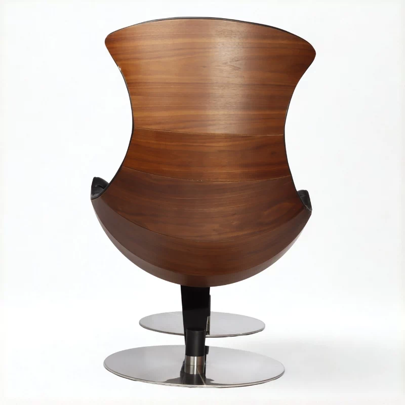 Bentley Black Crescent Swivel Chair