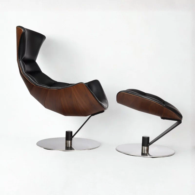 Bentley Black Crescent Swivel Chair