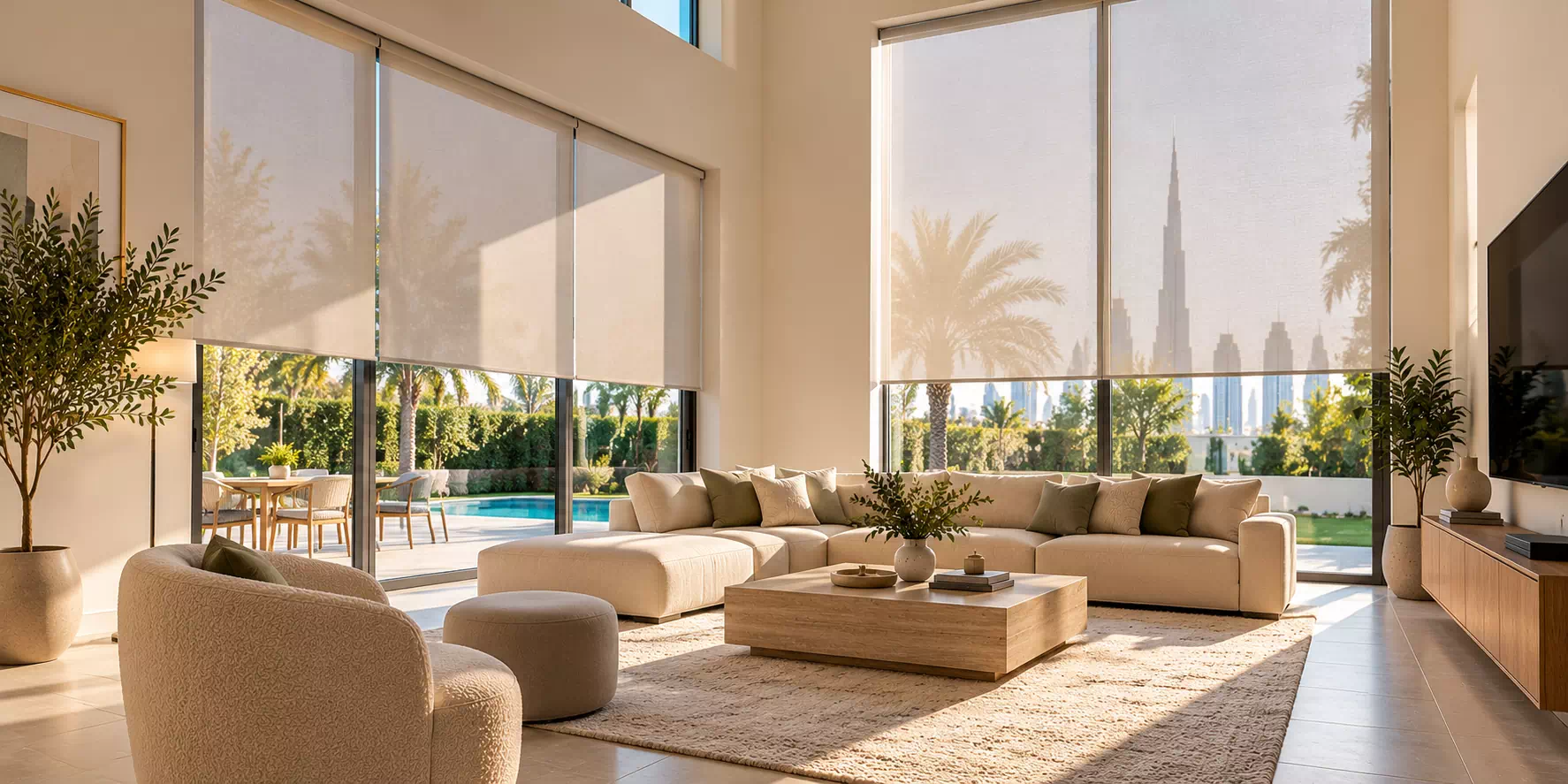 Best Blinds for Dubai Villas: Large Windows & Serious Sun Control
