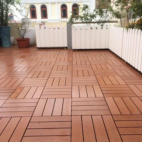 Brown WPC Deck Flooring Tiles