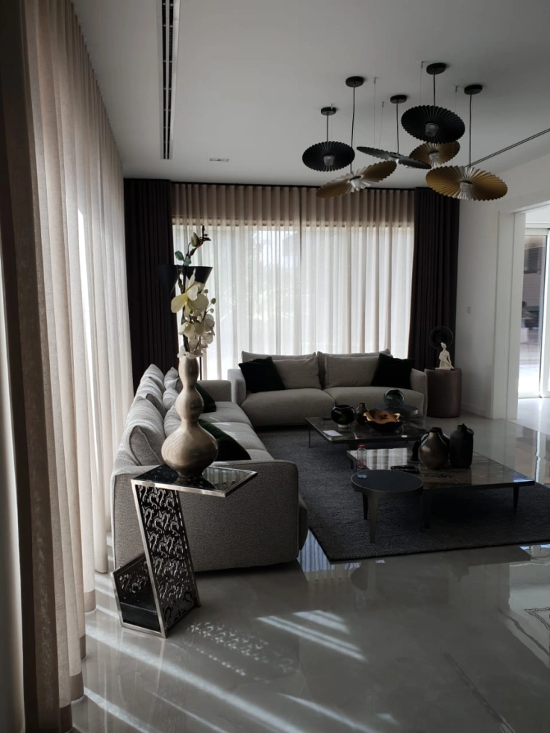Livingroom Wave Curtains In Dubai UAE