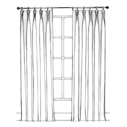 Pencil Pleat Curtains Sketching